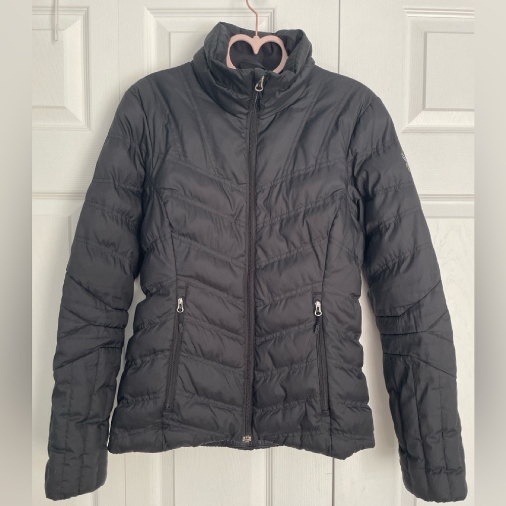 Spyder Black Puffer Jacket Women’s XS Lightweight Zip Coat